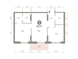Продается 2-комнатная квартира ЖК Кварталы Драверта, дом 3, 60.14  м&sup2;, 10840000 рублей