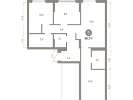 Продается 3-комнатная квартира ЖК Кварталы Драверта, дом 6, 86.67  м&sup2;, 13550000 рублей