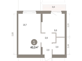 Продается 1-комнатная квартира ЖК Кварталы Драверта, дом 4, 40.52  м&sup2;, 7790000 рублей