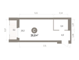 Продается Студия ЖК Кварталы Драверта, дом 5, 26.83  м&sup2;, 5830000 рублей