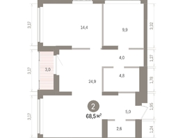 Продается 2-комнатная квартира ЖК Кварталы Драверта, дом 5, 68.46  м&sup2;, 12190000 рублей