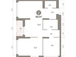 Продается 2-комнатная квартира ЖК Кварталы Драверта, дом 5, 68.46  м&sup2;, 11740000 рублей