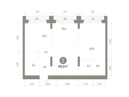Продается 2-комнатная квартира ЖК Кварталы Драверта, дом 5, 69.04  м&sup2;, 12540000 рублей