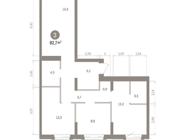 Продается 3-комнатная квартира ЖК Кварталы Драверта, дом 4, 82.71  м&sup2;, 14270000 рублей
