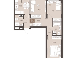 Продается 3-комнатная квартира ЖК Заря, дом 1.3, 75.75  м&sup2;, 10400000 рублей