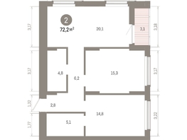 Продается 1-комнатная квартира ЖК Кварталы Драверта, дом 6, 72.16  м&sup2;, 13520000 рублей