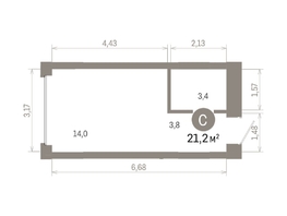 Продается Студия ЖК Кварталы Драверта, дом 6, 21.19  м&sup2;, 5350000 рублей