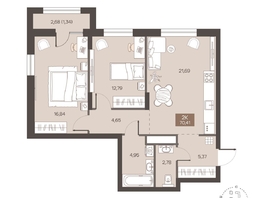 Продается 2-комнатная квартира ЖК Заря, дом 1.1, 70.41  м&sup2;, 9450000 рублей