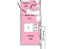 Продается 1-комнатная квартира  Дом на 2-й Дачной, 25.69  м&sup2;, 6069263 рублей