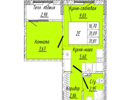 Продается 1-комнатная квартира  Дом на 2-й Дачной, 31.81  м&sup2;, 7080906 рублей