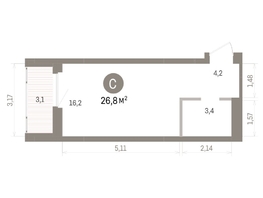 Продается Студия ЖК Кварталы Драверта, дом 5, 26.83  м&sup2;, 5880000 рублей
