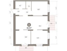 Продается 3-комнатная квартира ЖК Кварталы Драверта, дом 4, 82.24  м&sup2;, 14340000 рублей