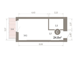 Продается Студия ЖК Кварталы Драверта, дом 6, 24.75  м&sup2;, 5510000 рублей