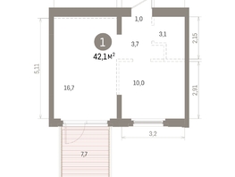 Продается 1-комнатная квартира ЖК Кварталы Драверта, дом 6, 42.09  м&sup2;, 9970000 рублей