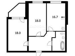 Продается 2-комнатная квартира Тихий пер, 71.4  м², 8500000 рублей