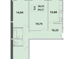 Продается 3-комнатная квартира Андрея Крячкова ул, 84.2  м², 7100000 рублей