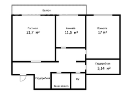 Продается 3-комнатная квартира Обручева пер, 75.2  м², 6750000 рублей