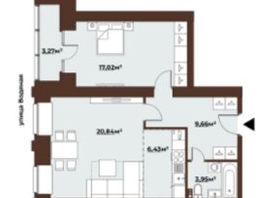 Продается Студия ЖК Заозёрный Deluxe, 59.55  м², 10257000 рублей