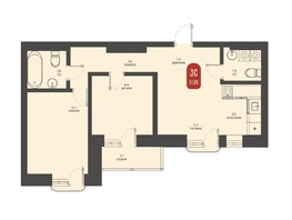 Продается 3-комнатная квартира ЖК Косарева, дом 6, 51.85 м², 11137380 рублей