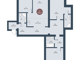 Продается 4-комнатная квартира ЖК Белозерский, корпус 1, 109.1  м², 15710400 рублей