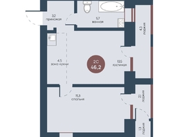 Продается 2-комнатная квартира ЖК Белозерский, корпус 2, 46.2  м², 8858515 рублей