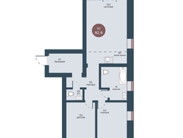 Продается 3-комнатная квартира ЖК Белозерский, корпус 4, 82.9  м², 12269200 рублей