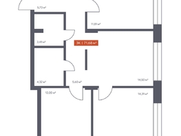 Продается 3-комнатная квартира ЖК Ломоносов, 71.68  м&sup2;, 12529664 рублей
