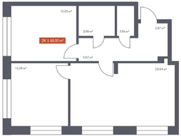 Продается 2-комнатная квартира ЖК Ломоносов, 65.1  м&sup2;, 11464110 рублей