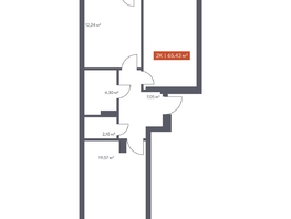 Продается 2-комнатная квартира ЖК Ломоносов, 65.43  м&sup2;, 11731599 рублей
