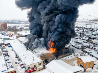 Крупный пожар в Красноярске