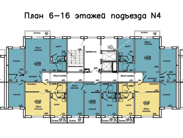 4 подъезд, 6-16 этажи