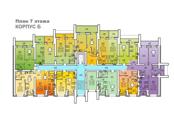 Корпус Б. Планировка 7 этажа