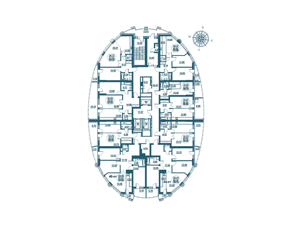 Планировка 21-25 этажей дома «Адмирал Ушакова»
